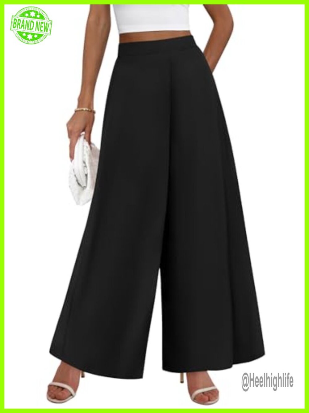 KIRUNDO Palazzo Pants High Waisted Wide Leg Flowy Trousers